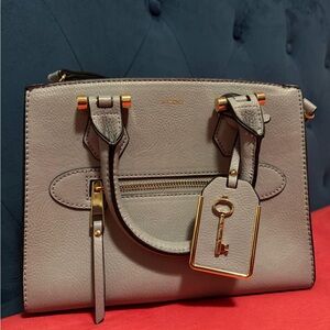 Aldo Taupe Satchel with Gold Accents